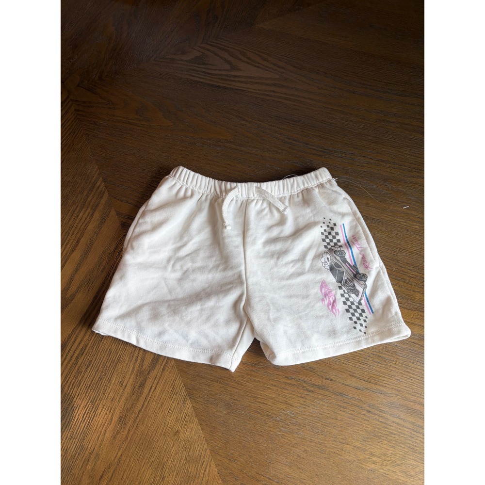 Grayson Mini Hot Wheels Kids Off White Sweat Shorts Size 5T NWT T0050130